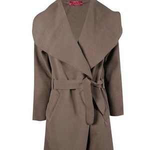 Boohoo Belted Shawl Coat
